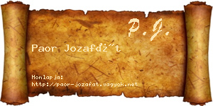 Paor Jozafát névjegykártya